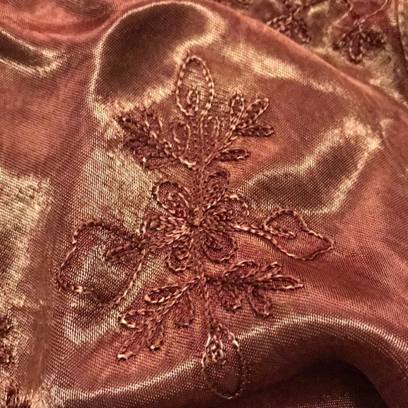 Embroidered Burnt Orange/Rust Long Sleeve - Picture 4 of 5